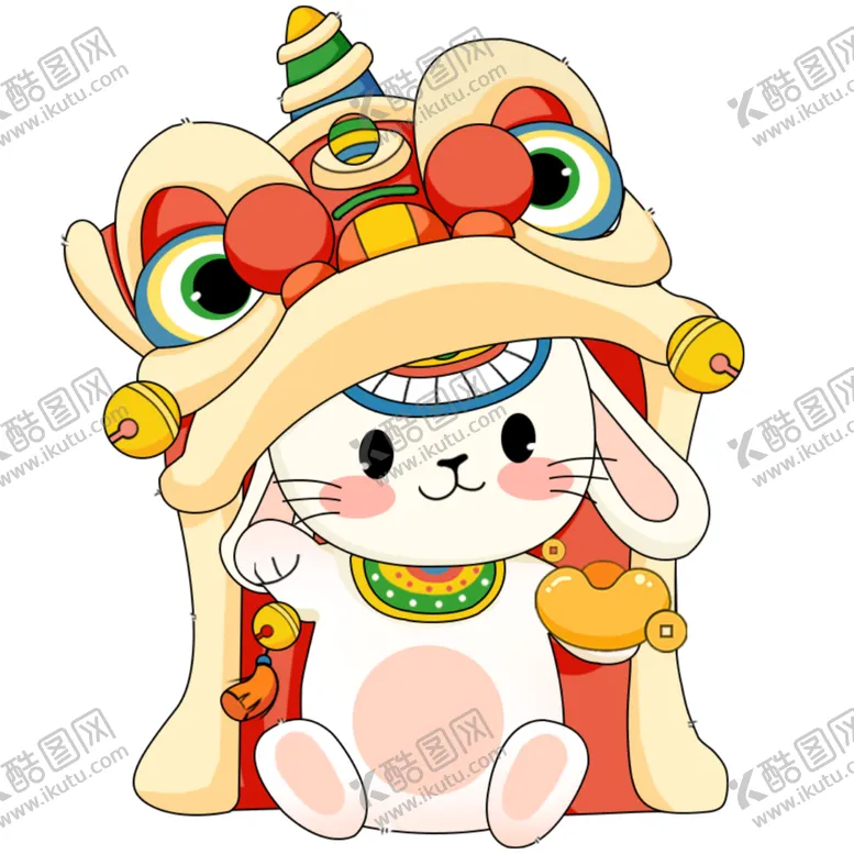 编号：62293912101215477102【酷图网】源文件下载-萌兔舞狮