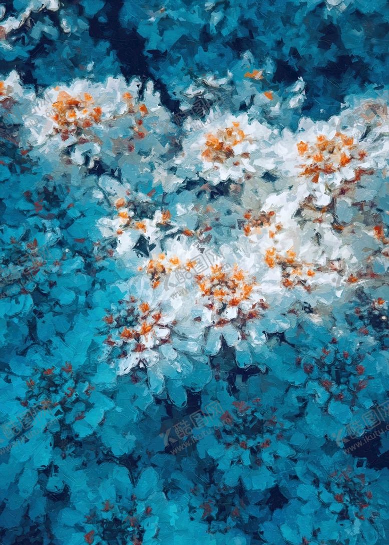 编号：63175410080844249263【酷图网】源文件下载-5070电子油画装饰画石头花