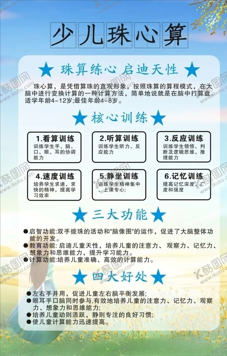 编号：10690206270527232588【酷图网】源文件下载-珠心算少儿海报儿童海报