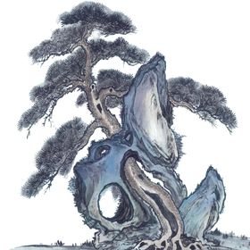 水墨中国风迎客松