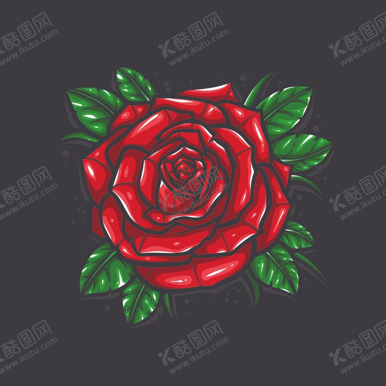 编号：91100601290634163216【酷图网】源文件下载-矢量玫瑰花