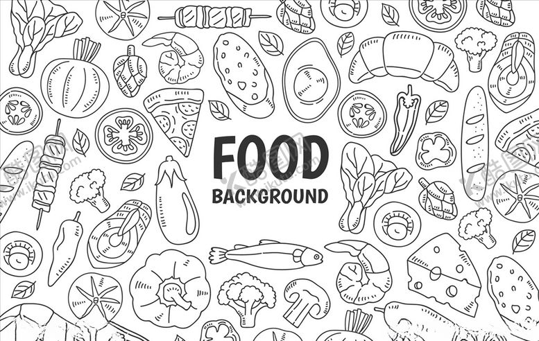 编号：51428204012022168684【酷图网】源文件下载-矢量食物背景