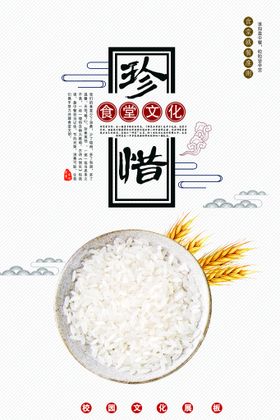 珍惜粮食食堂文化墙.