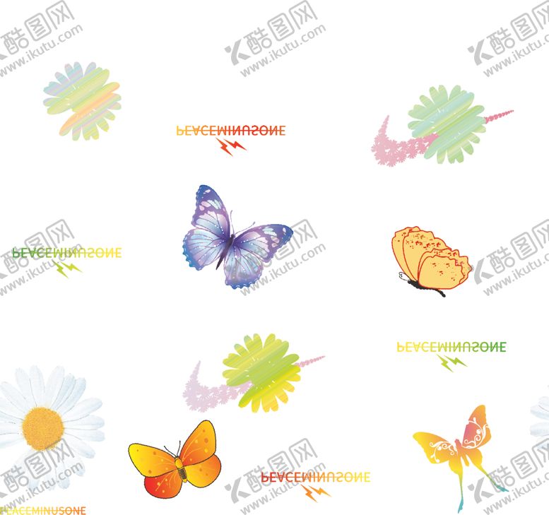 编号：86871710030555497492【酷图网】源文件下载-大牌古驰蝴蝶数码印花