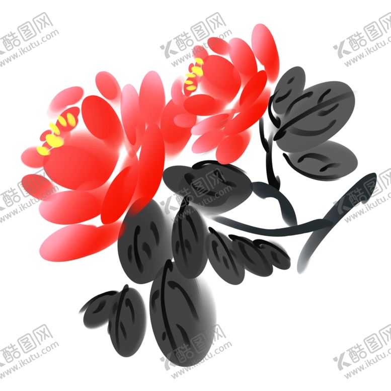 编号：86735304220318047465【酷图网】源文件下载-水墨牡丹插画