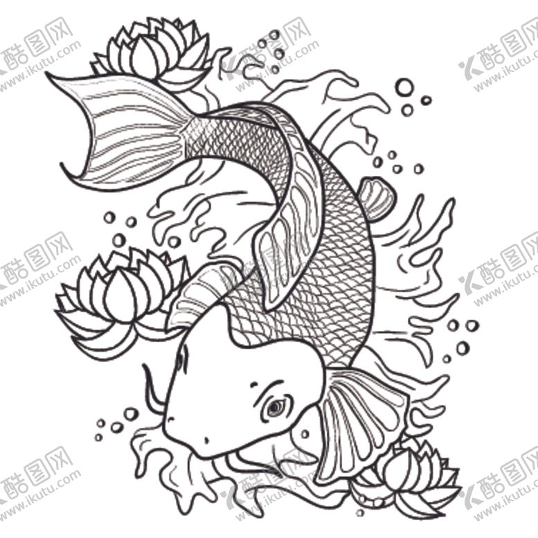 编号：44347909222149192941【酷图网】源文件下载-鲤鱼插画图案