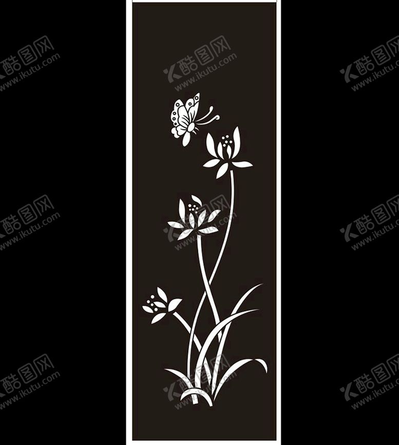 编号：22932101131254181216【酷图网】源文件下载-兰花蝴蝶雕刻图案