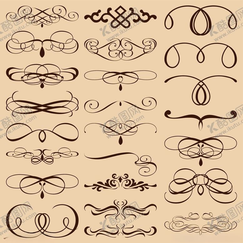 编号：98158811151735278659【酷图网】源文件下载-复古装饰性花纹设计元素