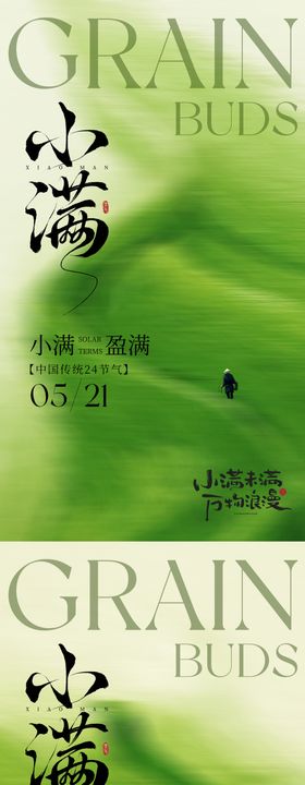 小满节气清新海报