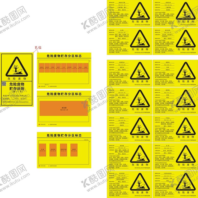 编号：96150810090237317432【酷图网】源文件下载-新版危废全套标识牌