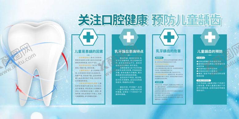 编号：29494602050437298770【酷图网】源文件下载-蓝色口腔健康保护牙齿简约展板