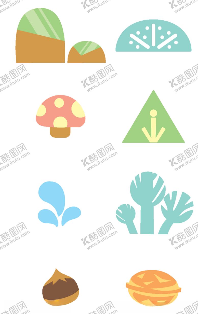 编号：66421009240452201801【酷图网】源文件下载-丛林可爱小动物植物