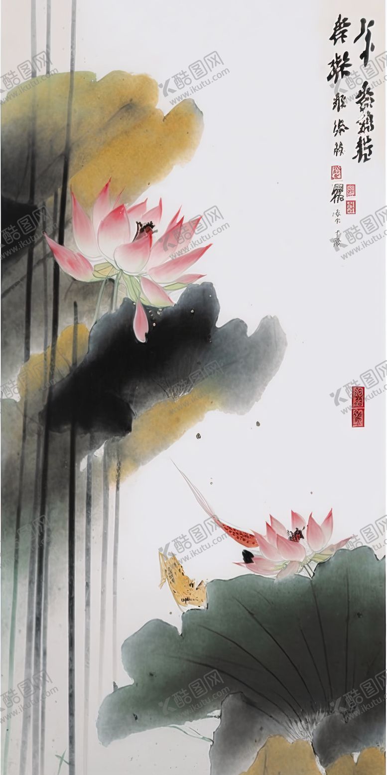 编号：25866601311800137227【酷图网】源文件下载-国画荷花图