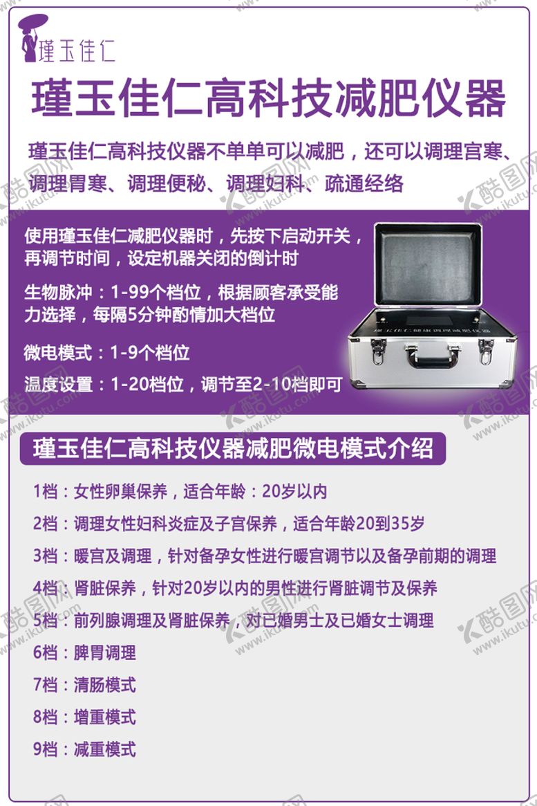 编号：42916809251048484705【酷图网】源文件下载-瑾玉佳仁减肥仪器海报