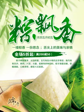 端午节粽香海报划龙船
