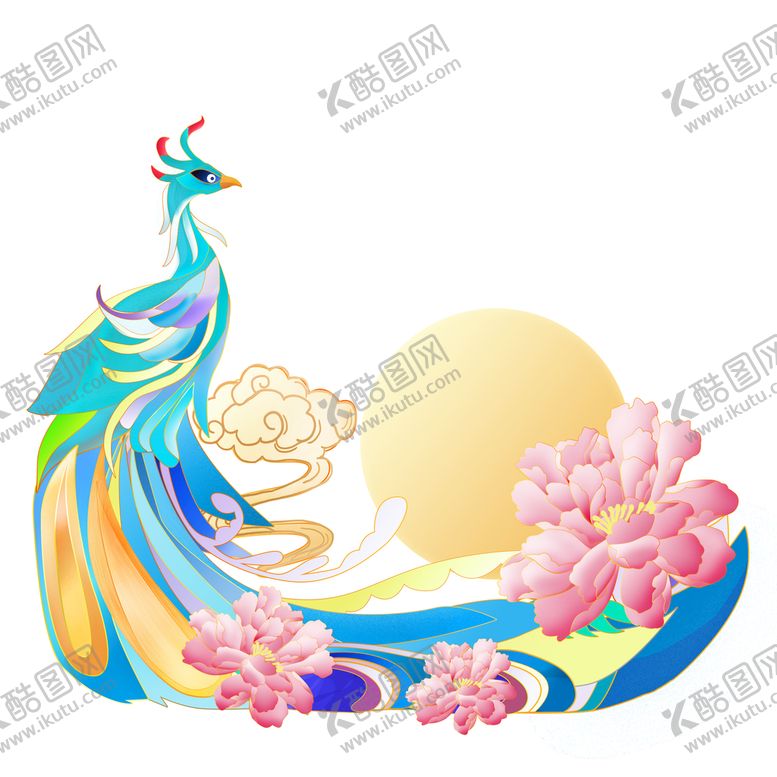 编号：03745809130322351930【酷图网】源文件下载-国潮凤凰图案 