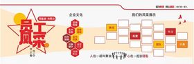 红色员工风采展示照片文化墙