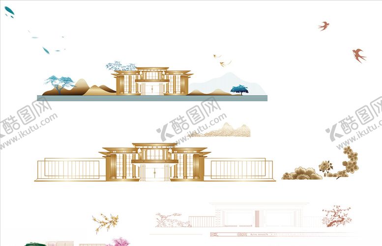 编号：41241909102046068368【酷图网】源文件下载-线稿大门