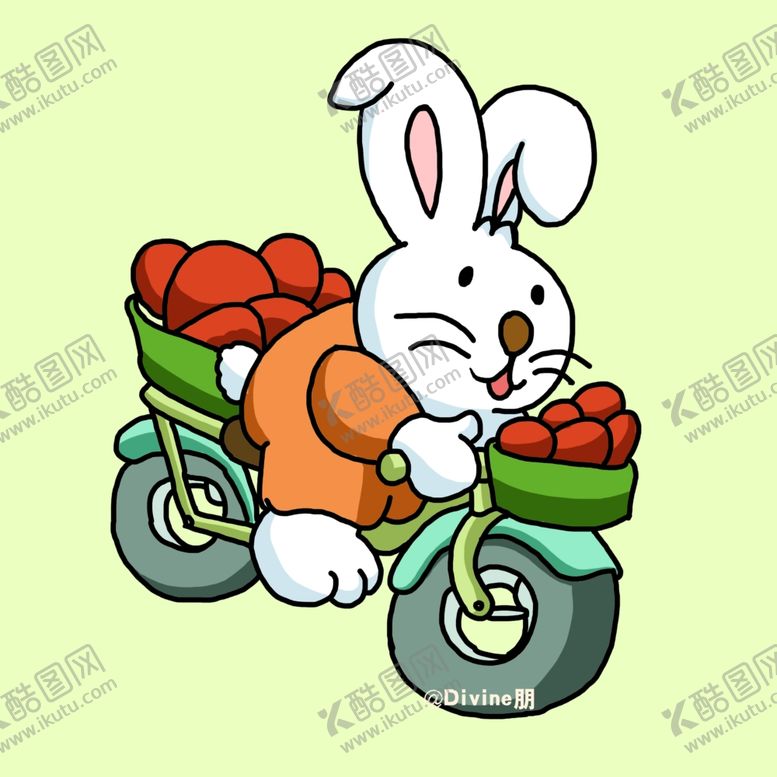 编号：36975910021929463413【酷图网】源文件下载-骑摩托车的小兔子