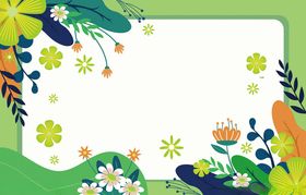 清新花卉边框背景