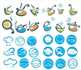 餐饮图标茶具图标厨师帽