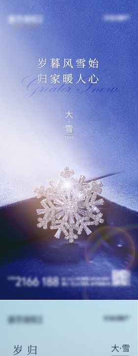 地产创意雪花大雪节气单图