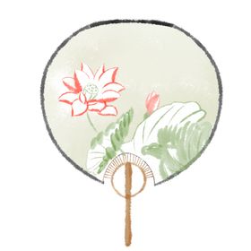 团扇图形手工织物日式