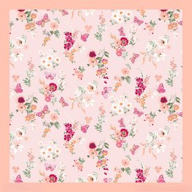 蝴蝶花卉图案方巾