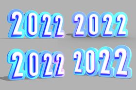 2022数字立体字 渐变