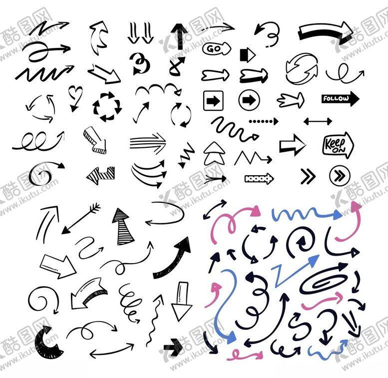 编号：31347910010320415364【酷图网】源文件下载-多样箭头图标集合