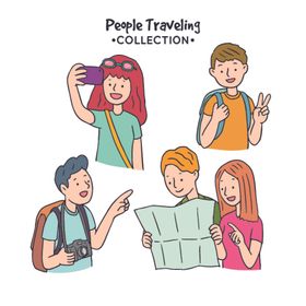 人物旅行插画
