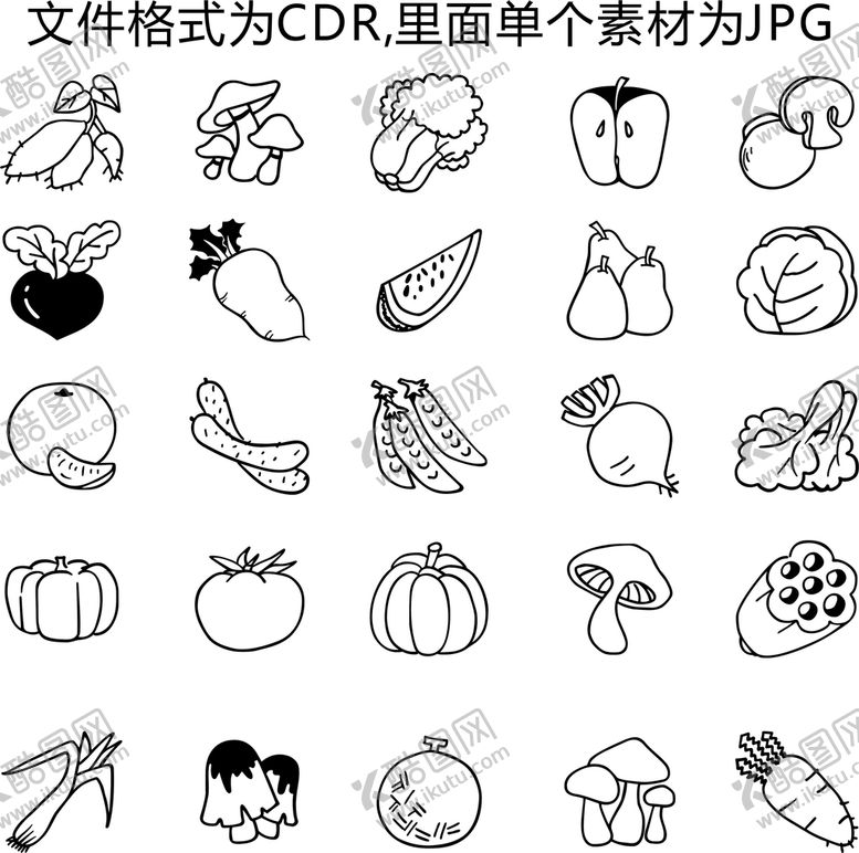 编号：43265210170253114776【酷图网】源文件下载-植物花朵水果简笔画