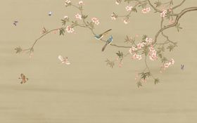 花鸟画梅花背景墙