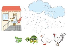 看图写话之雨伞该给谁
