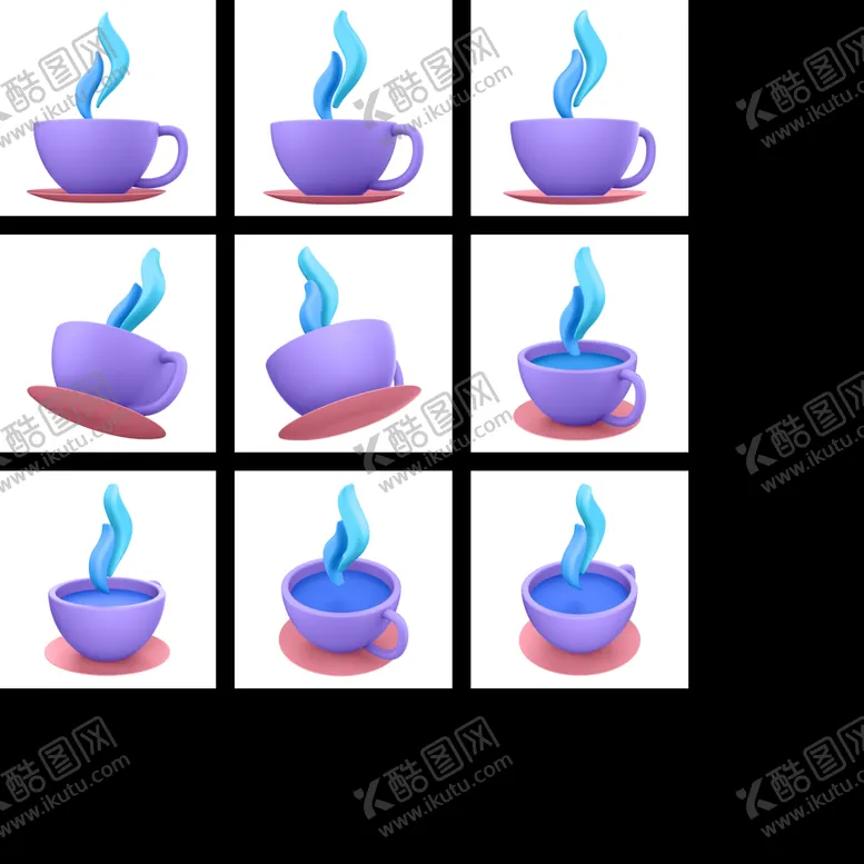 编号：09518310022344188576【酷图网】源文件下载-冒热气的咖啡杯子热饮料