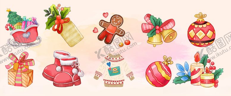 编号：30347011151300291281【酷图网】源文件下载-缤纷圣诞装饰与礼品