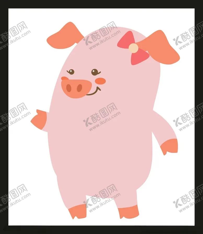 编号：37494002070503429975【酷图网】源文件下载-手绘线描小猪