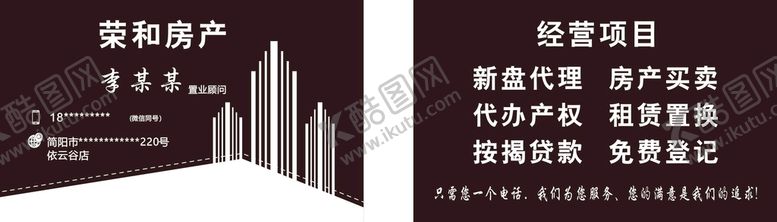 编号：81239310271139068599【酷图网】源文件下载-房产名片