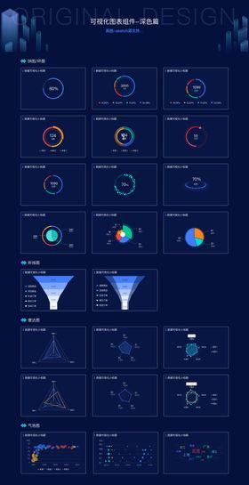数据可视化组件深色版UI设计