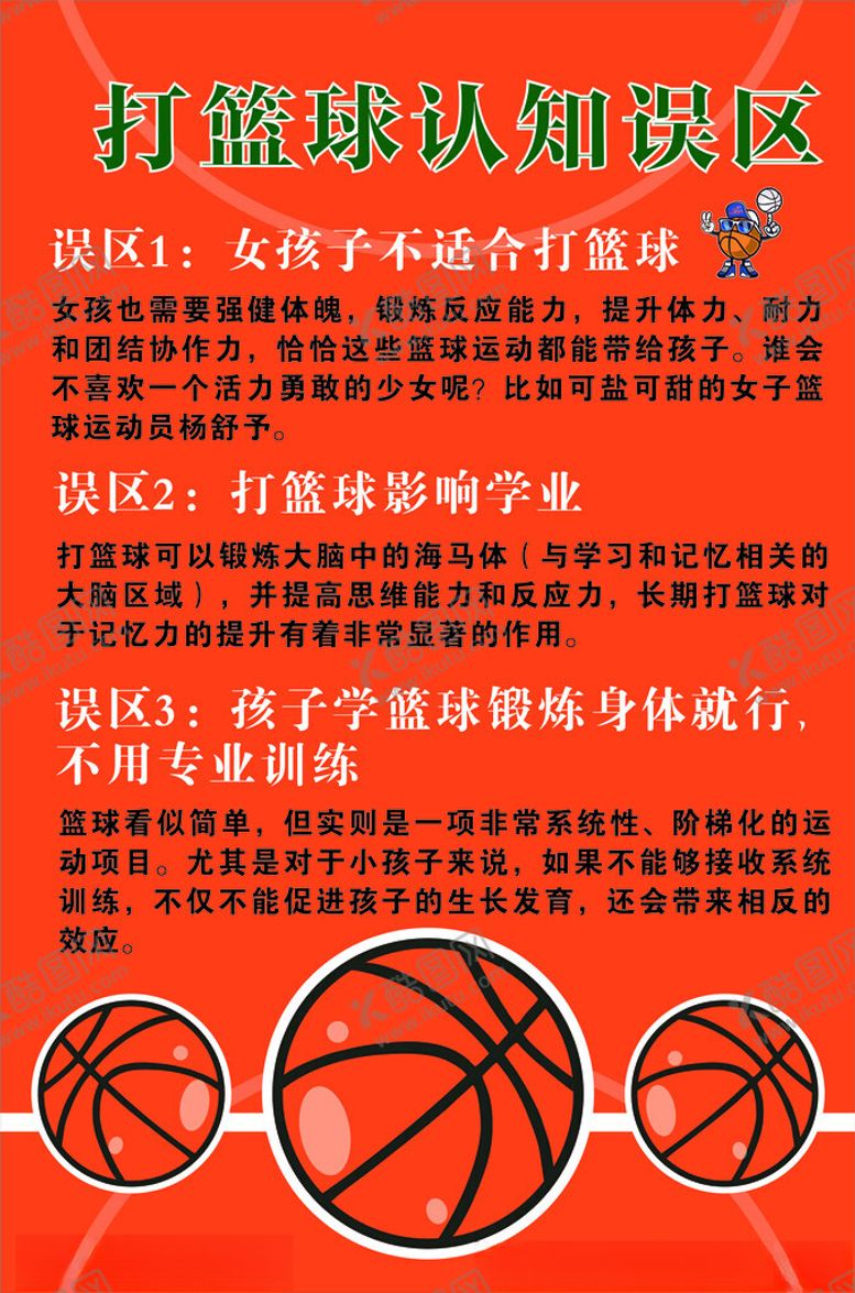 编号：81324901200619534135【酷图网】源文件下载-打篮球认知误区