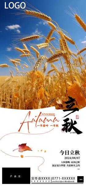 立秋节气公司宣传海报海报