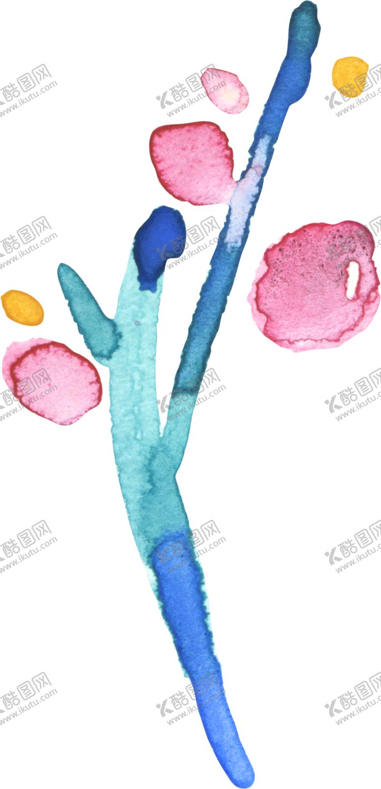 编号：76206305181558548441【酷图网】源文件下载-水彩手绘花卉花朵植物