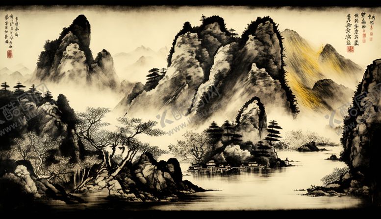 编号：94460701211032535656【酷图网】源文件下载-山水国画