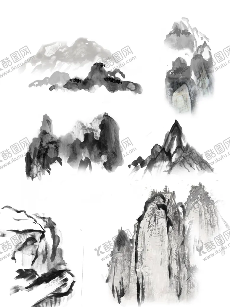 编号：91811206291320444779【酷图网】源文件下载-水墨素材毛笔画素材墨迹素材