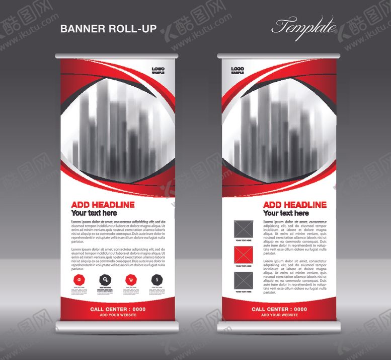 编号：16027709181839256518【酷图网】源文件下载-X展架易拉宝展示架设计模板矢量