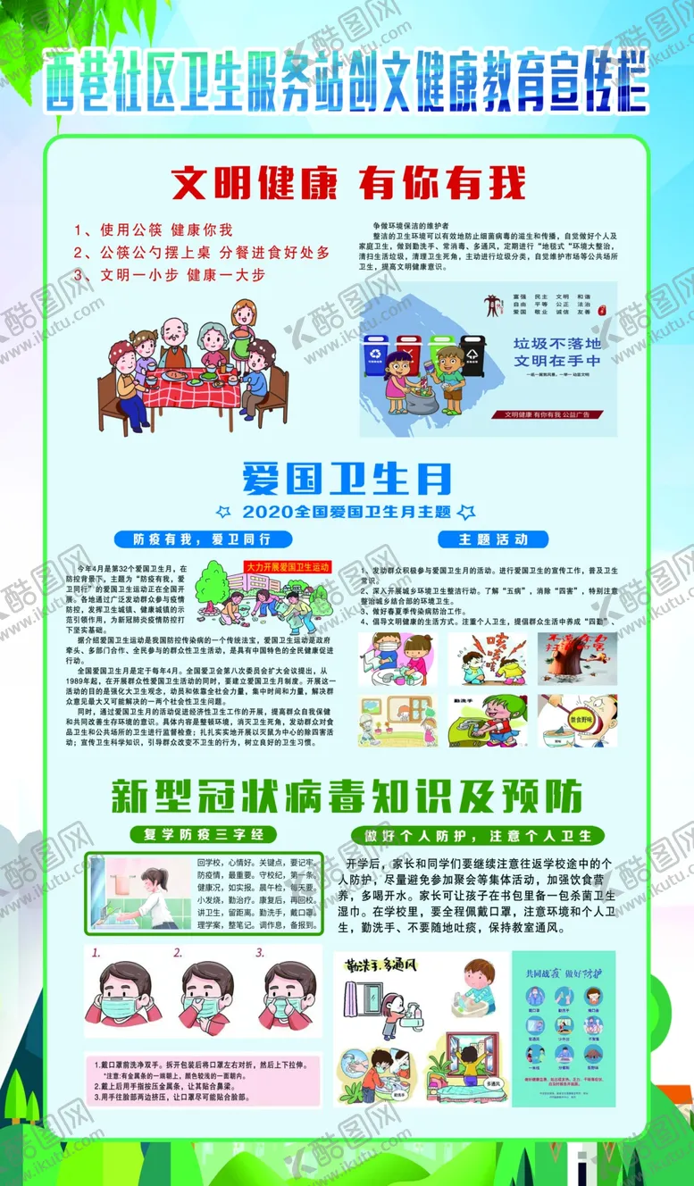 编号：36885709111751527637【酷图网】源文件下载-卫生服务站健康教育宣传栏