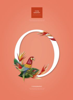 创意英文字母花朵组合海报