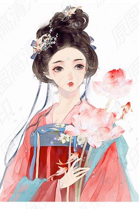 中秋佳节古风少女贺图