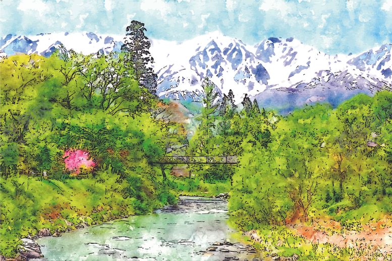 编号：40254509291515157790【酷图网】源文件下载-水彩田园风光