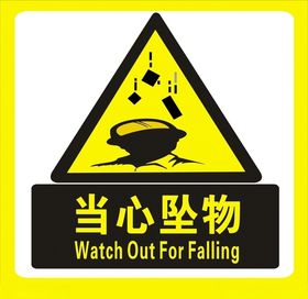 矢量当心坠物